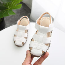 Load image into Gallery viewer, New Boys Sandals Soft Leather Closed-Toe Toddler Baby Summer Shoes Boys and Girls Children Beach Shoes Sport Kids Sandals CSH130
