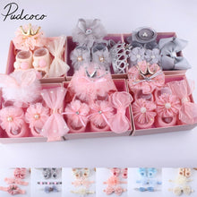 Load image into Gallery viewer, Baby Accessories + Socks 3Pcs Set Kids Newborn Baby
