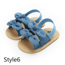 Load image into Gallery viewer, 2019 Baby Summer Clothing Kids Infant Baby Girl Shoes Bowknot Plaid Striped Floral Party Princess Beach Shoes
