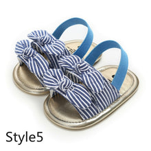 Load image into Gallery viewer, 2019 Baby Summer Clothing Kids Infant Baby Girl Shoes Bowknot Plaid Striped Floral Party Princess Beach Shoes
