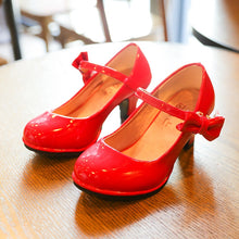 Load image into Gallery viewer, Girls Leather Shoes Autumn Bowtie Sandals 2019 New Children Shoes High Heels Princess Sweet Sandals For Girls

