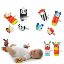 Load image into Gallery viewer, Toys Animal Socks Wrist Strap With Rattle for child boy girl Baby
