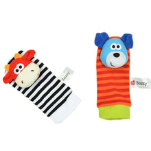 Load image into Gallery viewer, Toys Animal Socks Wrist Strap With Rattle for child boy girl Baby

