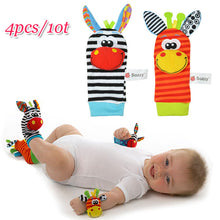 Load image into Gallery viewer, Toys Animal Socks Wrist Strap With Rattle for child boy girl Baby
