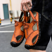 Load image into Gallery viewer, 2019 New Casual Shoes Genuine Leather Men Sandals Summer Men Shoes Beach Sandals Man Fashion Outdoor Men's Sandals Big Size 46
