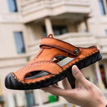 Load image into Gallery viewer, 2019 New Casual Shoes Genuine Leather Men Sandals Summer Men Shoes Beach Sandals Man Fashion Outdoor Men's Sandals Big Size 46
