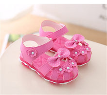 Load image into Gallery viewer, Xinfstreet Baby Toddler Girls Summer Shoes Children Sandals With Light Up Breathable Soft Bow Kids Girls Sandals Size 21-30
