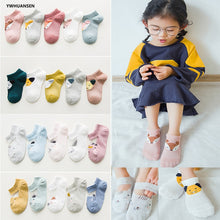 Load image into Gallery viewer, YWHUANSEN 5 Pairs/lot Spring Summer Thin Girls Sock Kids Cotton Mesh Boat Socks Lovely Animal Breathable Toddler Boys Ankle Sock
